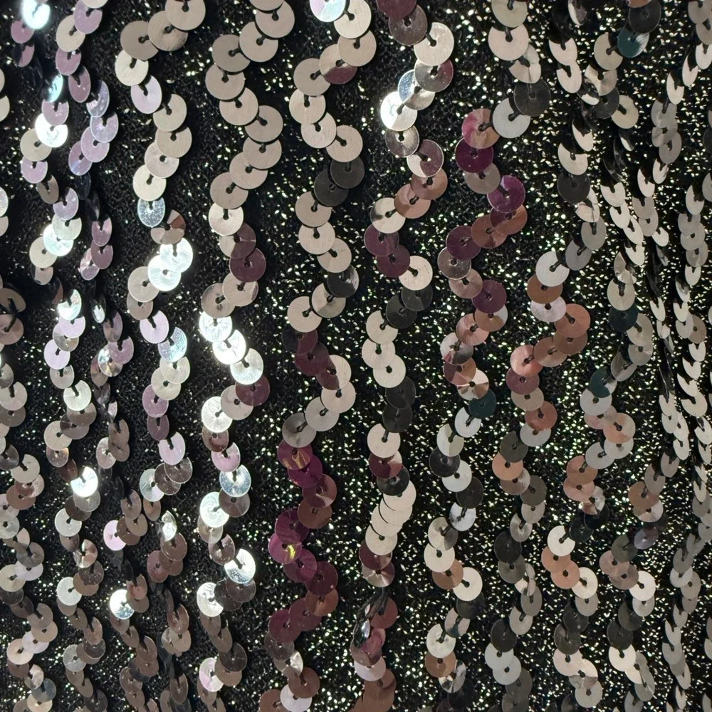 VTG Sparkly Sequin Halter Top M Sleeveless Glittery Party Night Club Disco Y2K - Picture 11 of 15